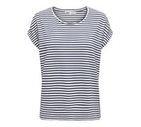 Only T-shirt femme rayé col rond manches courtes bleu marine taille L
