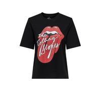 ONLY T-shirt 'ONLROLLING STONES' rouge / noir / blanc, Taille XS