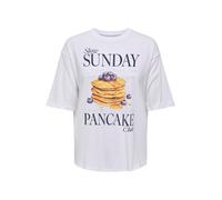 ONLY T-shirt 'ONLSHANIA' miel / violet foncé / blanc, Taille L