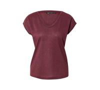 T-shirt femmes Only ONLSILVERY S/S V NECK LUREX TOP JRS Bordeaux EU M