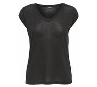 Only Onlsilvery S/s V Neck Lurex Top Box JRS, T-Shirt Femme, Noir (Black), 34 (Taille Fabricant: X-Small)