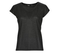 T-shirt femmes Only ONLSILVERY S/S V NECK LUREX TOP JRS Noir EU XL
