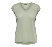 ONLY Onlsilvery S/S V Neck Lurex Top JRS Noos T-Shirt, Desert Sage, L Femme