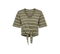 ONLY T-shirt 'ONLSummer' kaki / blanc, Taille S