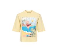 ONLY T-shirt 'ONLVEGA' azur / bleu clair / jaune clair / orange pastel, Taille XL