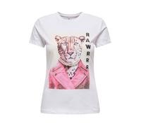 ONLY T-shirt 'ONLVIBE' noisette / rose / blanc, Taille XS