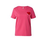 ONLY T-shirt 'ONLVICA' rose / rouge / blanc, Taille S