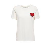 ONLY T-shirt 'ONLVICA' rouge / noir / blanc, Taille M