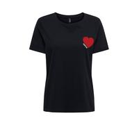 ONLY T-shirt 'ONLVICA' rouge / noir / blanc, Taille S