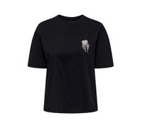 ONLY T-shirt 'ONLVITA' noir / argent, Taille XS