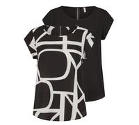 ONLY T-shirt pour femme Regular Fit ONLVIC Pack de 2 Col rond Manches courtes Blouse Top d'été Basic Motif Uni Blanc Noir Vert Rose Bleu 34 36 38 40 42 44, 46