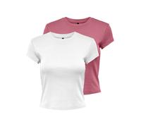 ONLY T-shirt rose foncé / blanc, Taille XL