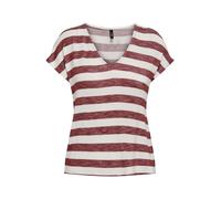 ONLY T-shirt rouge carmin / blanc cassé, Taille S