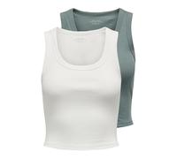ONLY Tank Top 2 Pack Onleasy Lot de 2 débardeurs S/L JRS, Cloud Dancer, Femmes