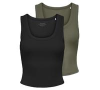 ONLY Tank Top 2 Pack Onleasy Lot de 2 débardeurs S/L JRS, Noir, Femmes