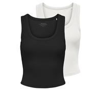 ONLY Tank Top JRS 2 Pack Onleasy Lot de 2 débardeurs S/L, Noir, Femme