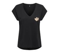 ONLY Tee Shirt lenna Black Fox Zebra Heart XS