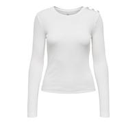 ONLY Tee Shirt Manches Longues checkie Cloud Dancer Rhinestones Round S