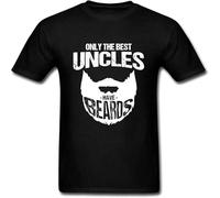 Only The Uncles Have Beards Short Sleeve T Shirts Man Tees Pure Cotton O Neck Men T-Shirt for Team Black M