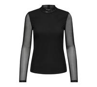 ONLY Top pour Femmes à Manches Longues Col Montant Design élégant avec détails en Maille, Couleurs:Noir-3, Taille:M