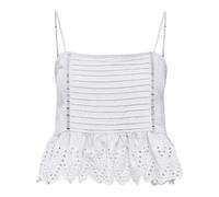 Only - Tulum Short SL Emb Top WVN - Femme - Tops - Blanc - Taille: 36 FR