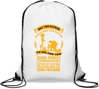 Only Two Defining Forces Have Offered To Die For You Jesus Christ And The American Soldier Sac de gym décontracté à cordon Blanc