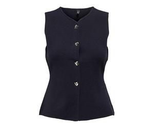 ONLY Vest Onlibi Button SL Gilet CC KNT, Bleu Nuit, L Femmes