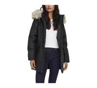Only - Veste à capuche avec fermeture éclair et boutons - Femme - Manteaux - Noir - Taille: 38 FR