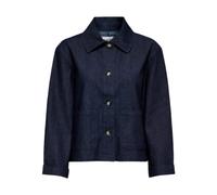 Only - Veste boutonnée à manches longues et col classique à encolure ras du cou - Femme - Vestes - Bleu - Taille: 42 FR