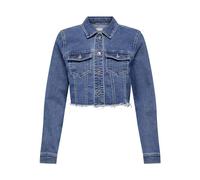 ONLY Veste en Jean pour Femmes à Manches Longues en Jean Raccourci Veste en Jean Stretch Vintage ONLWONDER, Couleurs:Bleu-3, Taille:M