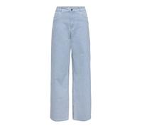 ONLY Wide Stripe Pant Onlrine MW Pantalon à Rayures Larges PNT Noos, Bleu Jeans Clair, XL / 32L Femmes