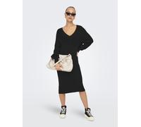 ONLY Women knitted dress midi length V-neck balloon sleeves Elegant