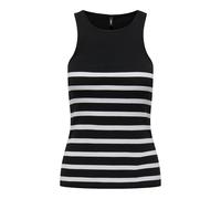 ONLY Women Round Neck Tank Top Without Sleeves Striped Summer Shirt, Couleurs:Noir, Taille:XL