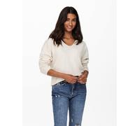 Only Onlrica Life L/S Pull à col en V pour Femme KNT Noos - Ecru - XL