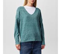 Only Women's Rica Long-Sleeve V-Neck Knitted Top Mousse de mer M Female