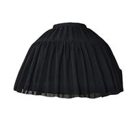 only y Jupon Vintage Petticoat Mariee Mariage - Jupon Crinoline sous Robe Femme Fille Court Style - 2 Cerceau 2 Couches (Noir)