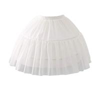 only y Jupon Vintage Petticoat Mariee Mariage - Jupon Crinoline sous Robe Femme Fille Court Style - 2 Cerceau 2 Couches (Blanc)