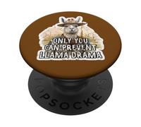 Only You Can Prevent Llama Drama Funny Forest Ranger Lama PopSockets PopGrip Adhésif