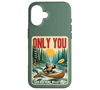Only You Can Prevent Wildfires Smokey Bear Kayak Paddling Coque pour iPhone 16