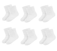 OnlyBee Lot de 6 paires de chaussettes pour bébé prématuré Taille 000, blanc, Premature