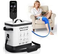 ONLYCARE Machine à glace de thérapie par le froid avec minuterie programmable et pompe silencieuse, système de récupération chirurgicale du genou avec coussinet de compression de 26,9 x 29 cm pour