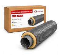 Onlyduct - Gaine Ventilation VMC Isolée diamètre 80mm 6m - Isolant Laine de Verre 25mm - Sans Phtalate - Conduit PVC vinyle Flexible Vmc Simple et Double Flux - Tuyau Ventilation Qualité Européenne