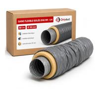 Onlyduct Gaine VMC & Climatisation Isolée Ø160mm 6m - Laine de Verre 25mm - PVC Sans Phtalate - Conduit Souple pour Clim mobile, Ballon Thermodynamique & VMC Simple/Double Flux - Qualité Européenne