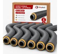 Onlyduct - Lot de 6 Gaines Ventilation VMC Isolées diamètre 80mm 6m - Isolant Laine de Verre 25mm - Sans Phtalate - Conduit PVC Vinyle Flexible VMC Simple et Double Flux - Qualité Européenne