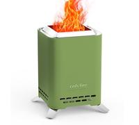 Onlyfire 2 en 1 Brasero Exterieur de Jardin Chauffage Foyer Poêle, Braséro de Jardin à Bois avec Support de Pot & Sac de Transport für Granulés/Bois, Foyer Carré pour Terrasse Patio, Vert