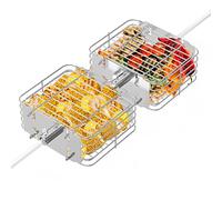 Onlyfire 2 Pièces Panier en Inox pour Tourne Broche - Panier de Cuisson pour Rôtisserie - Panier de Tournebroche 19 x 18.7 × 8 cm pour Légumes et Poulet - Accessoire pour Broche de Tournebroche