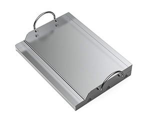 Onlyfire 47.2 x 32 cm Plaque Plancha en Inox pour Barbecue à Gaz et Charbon, Plaque de Cuisson avec Poignée, Plancha Universelle pour BBQ