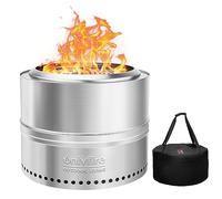 Onlyfire 50cm Foyers Extérieurs avec Sac de Transpor, Brasero Portable de sans émission de Fumée, Bac à Cendres Amovible, Acier Inoxydable, pour la Cour, Patio et Plage