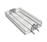 Onlyfire 6042 Le panier de gril plat d'acier inoxydable de s'adapte à l'hexagone de 12mm & 10mm, aux tiges carrées et 8mm carrés de 10mm tournebroche pour n'importe quel gril tournebroche