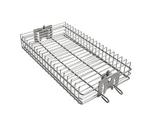 Onlyfire 6042 Le panier de gril plat d'acier inoxydable de s'adapte à l'hexagone de 12mm & 10mm, aux tiges carrées et 8mm carrés de 10mm tournebroche pour n'importe quel gril tournebroche